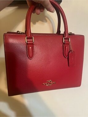 Coach Small Maggie Red Leather Satchel Bag